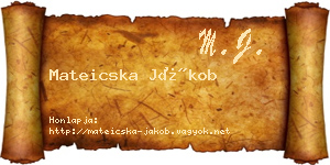 Mateicska Jákob névjegykártya